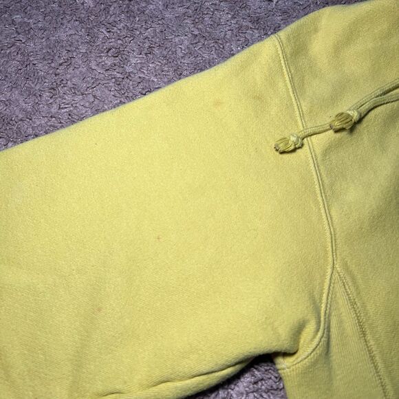 Champion Men Large Yellow Reverse Weave Heavyweight Embroidered Logo Hoodie - Picture 5 of 8